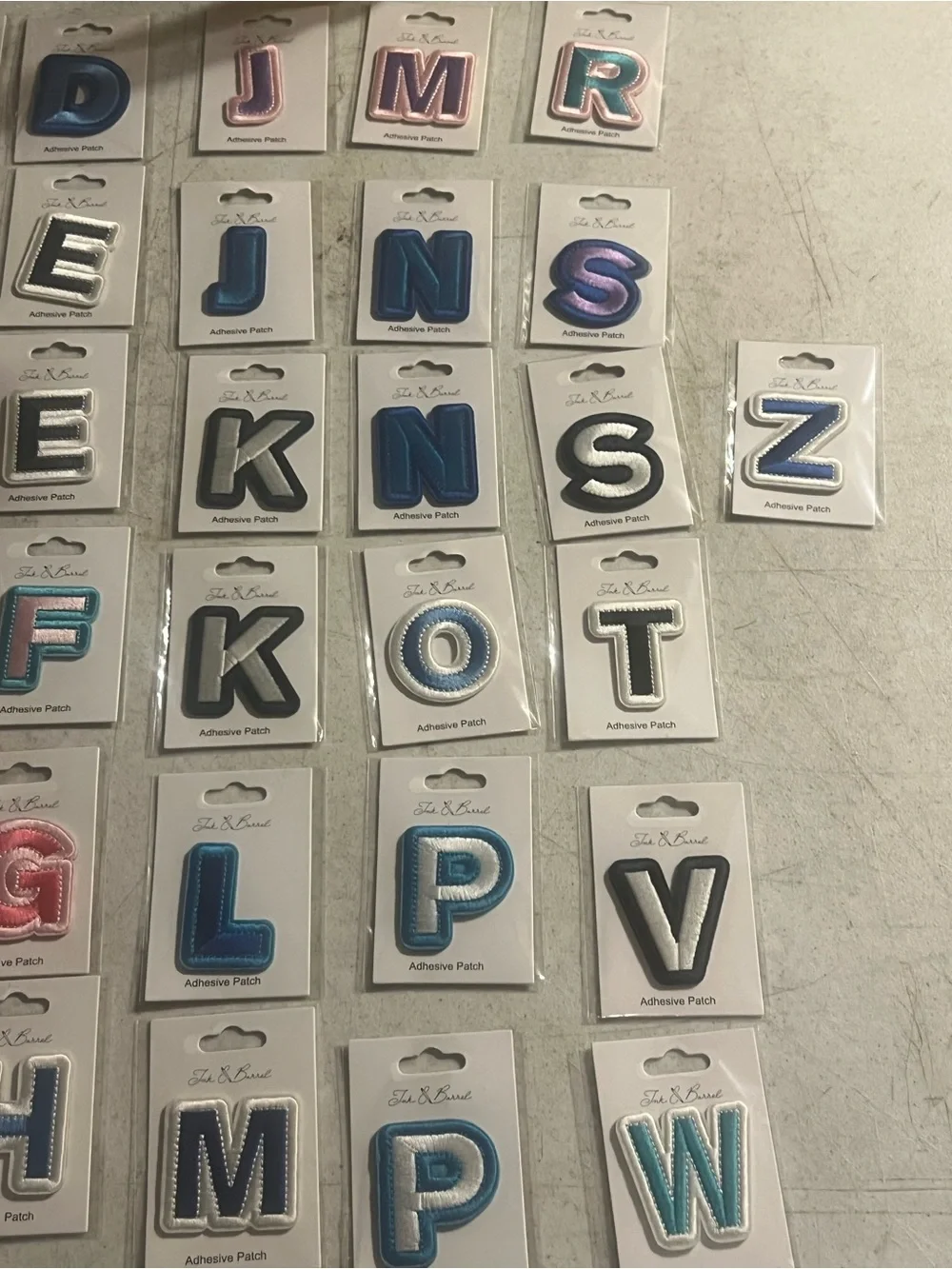 Alphabet Iron-On Letter Patches - Assorted Colors #3
